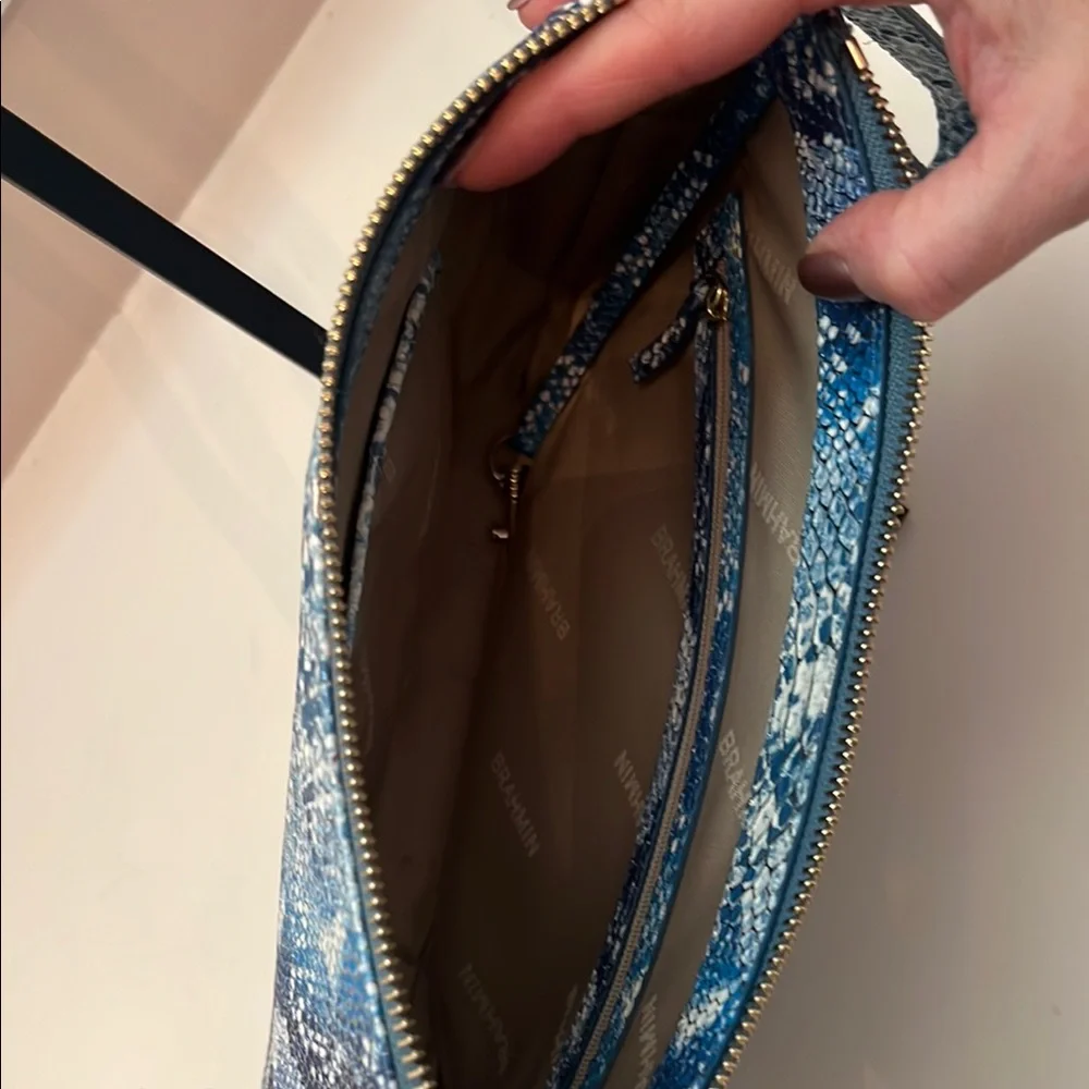 Brahmin Shayna Blue Mix Snake Print Shoulder Bag - Picture 6 of 7